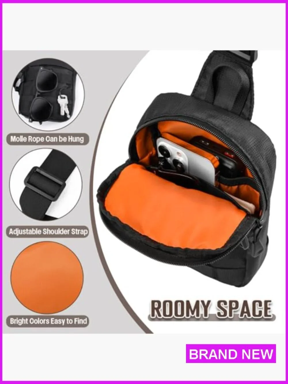Tactical Sling Bag Men Utility EDC Mini Crossbody Chest Pack Travel Work Sport